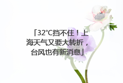 32℃挡不住！上海天气又要大转折，台风也有新消息