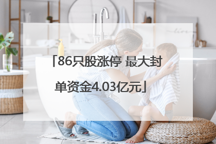 86只股涨停 最大封单资金4.03亿元